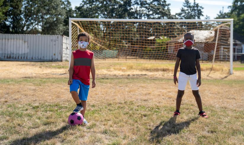 YMCA Youth Soccer In Front Of Net