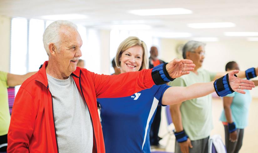 Man Exercising In Enhance Fitness At The YMCA