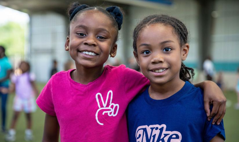 Friends Smiling At YMCA Summer Day Camp