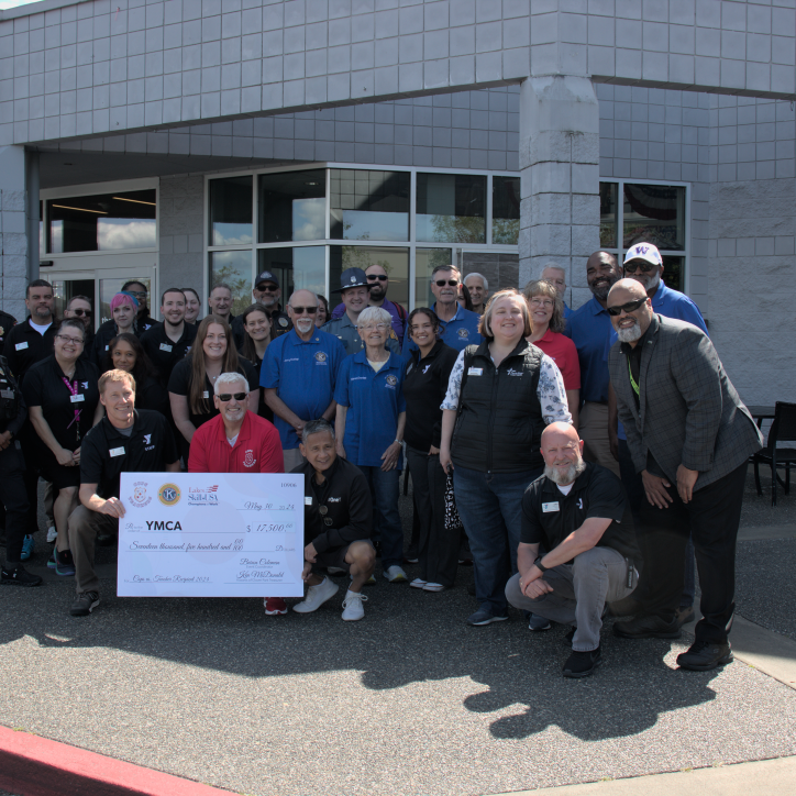 Cops vs Teachers Check Presentation at Lakewood Family Y 