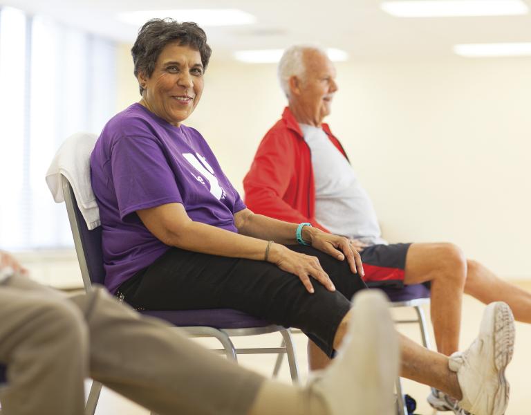 Active older adults exercising