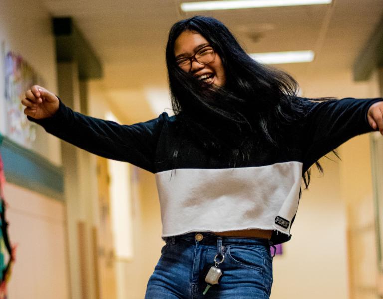 Dancing In Lakewood School Hallway