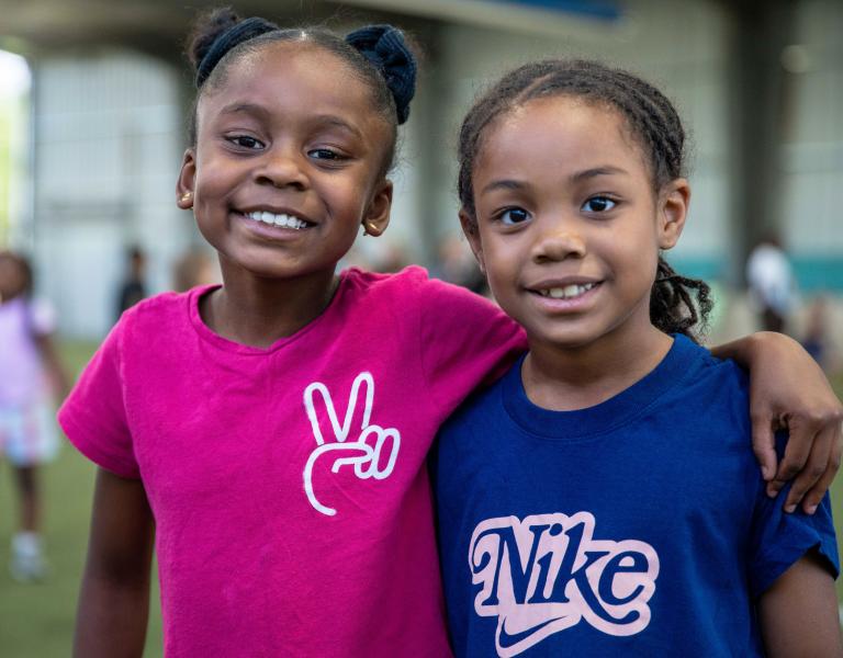 Friends Smiling At YMCA Summer Day Camp