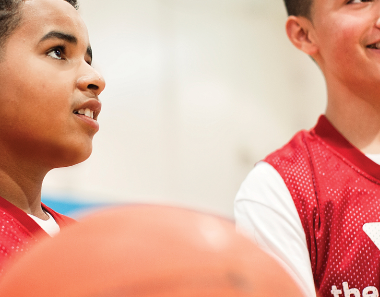 Youth basketball players at the Y