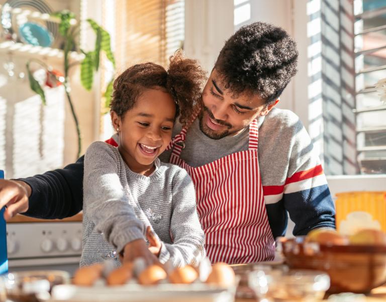 Father and Daughter Cooking 