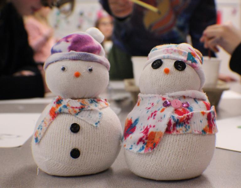 Snow Man Art Project at Local YMCA School Camps