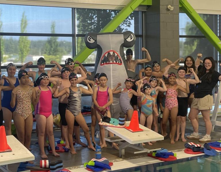 Swim Team Photo For the Haselwood Family YMCA Hammerheads