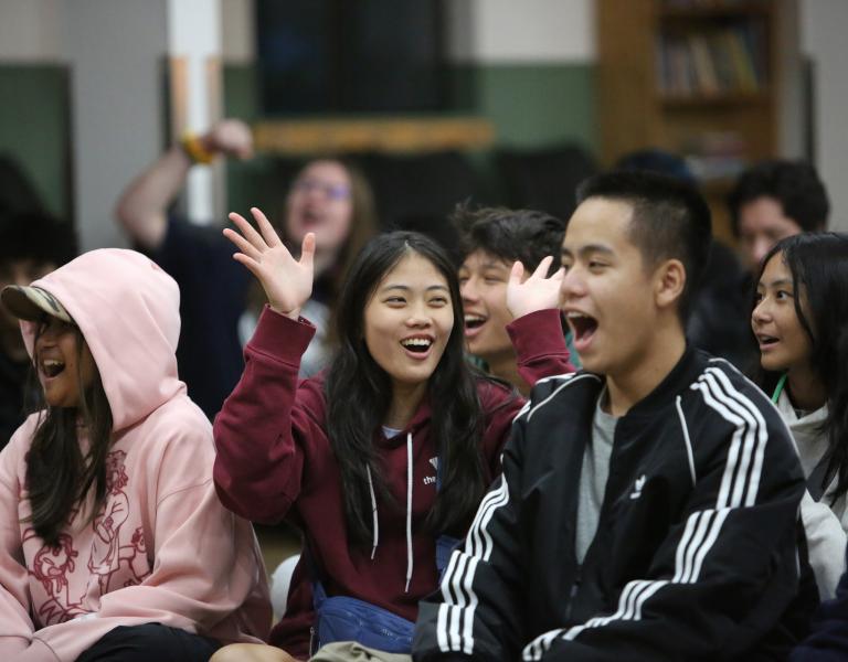 Smiling with Hands in the Air at YMCA Pacific Region Conference