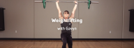 Woman lifting barbell with text "Weightlifting with Gavyn"