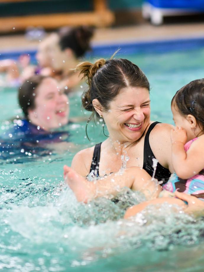 Mother And Child In Pool At Morgan Family YMCA