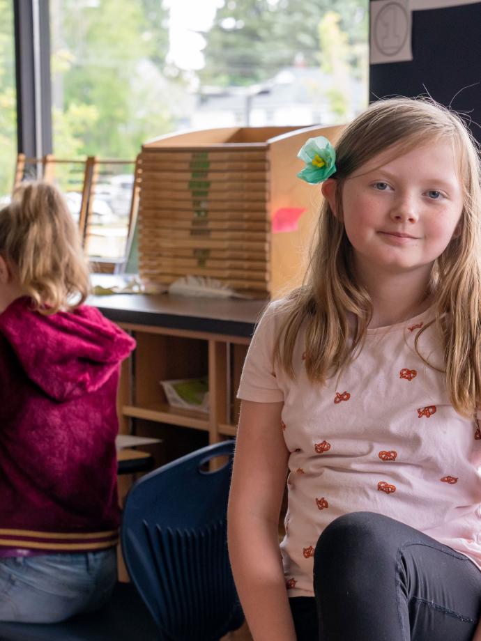 Smiling with Flower in Hair at YMCA Child Care