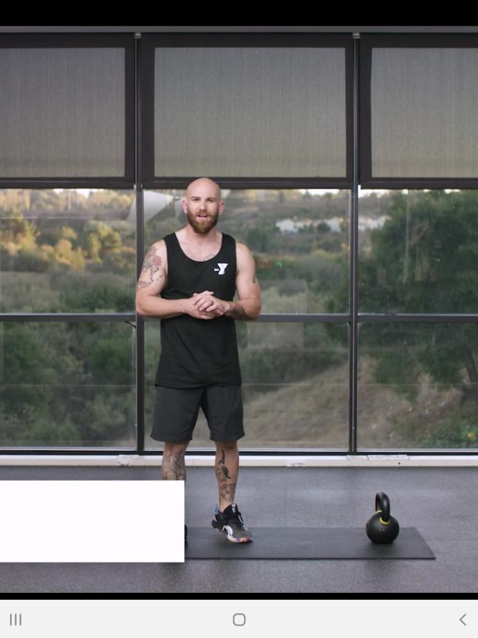 Screenshot of a kettlebell tutorial within Y360