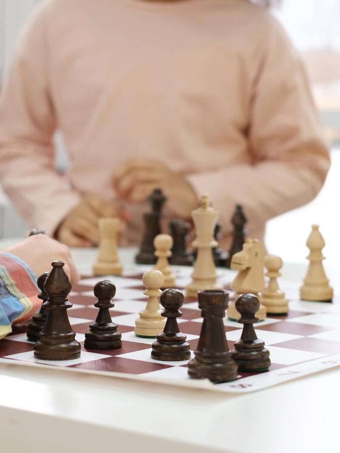 Shot of a chessboard mid match