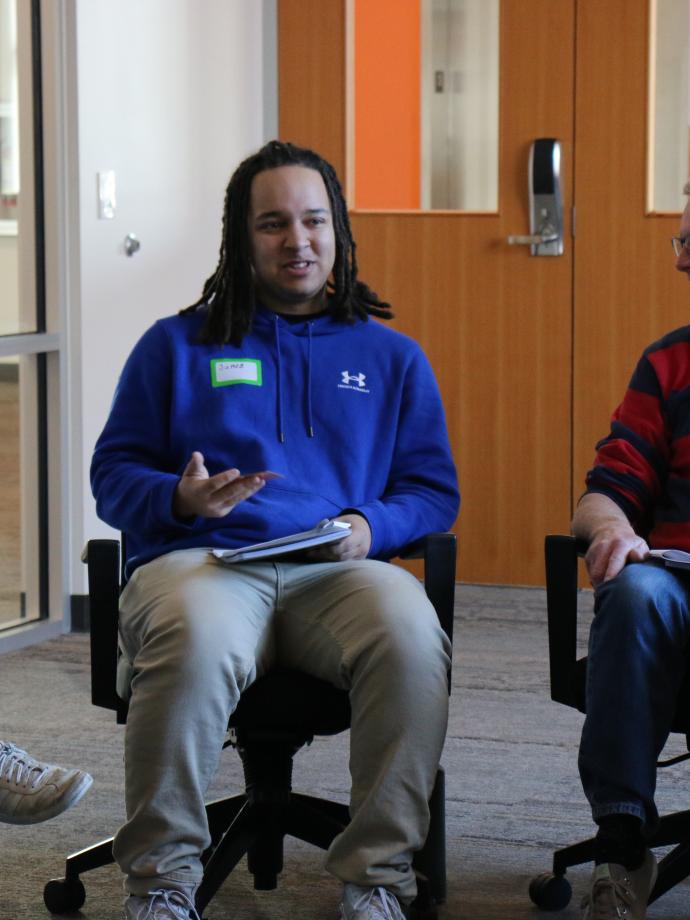 Bridge of Hope participants participate in guided dialogue at the YMCA