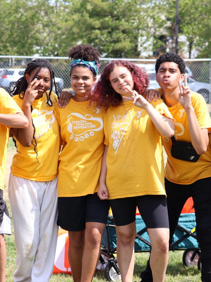 Summer Camp counselors pose for a photo after a fun day of camptivities at the YMCA