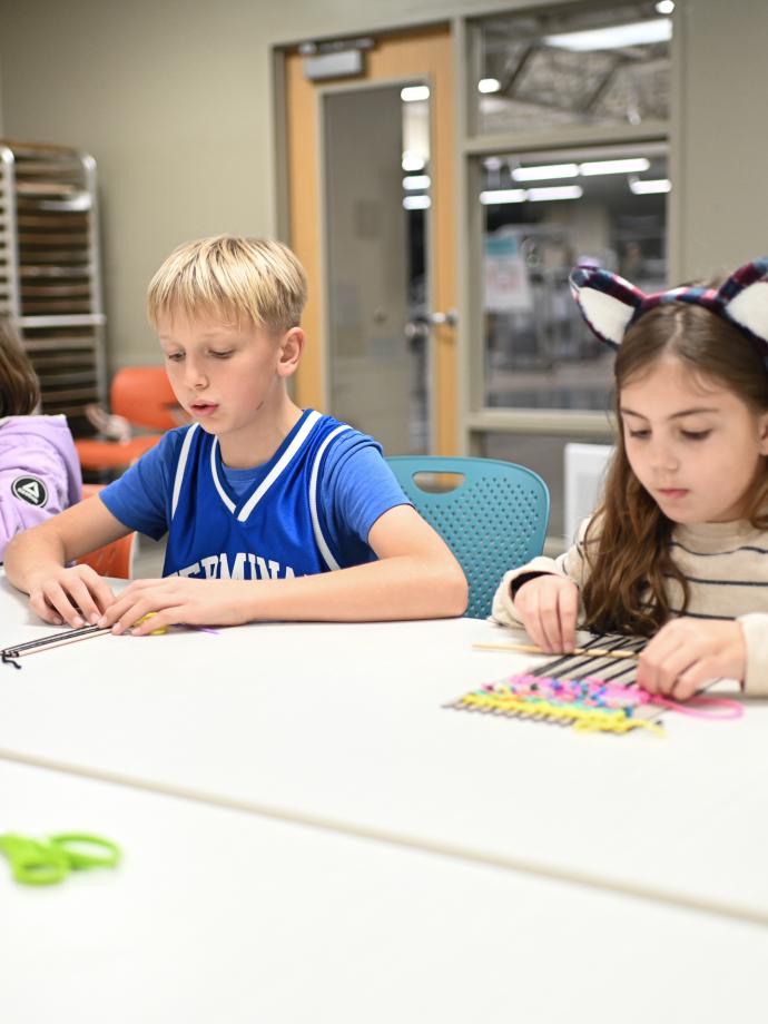 Crafts time during arts clinic at the YMCA