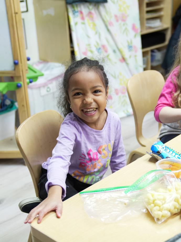 Laughing During Lunchtime at YMCA Early Learning Center