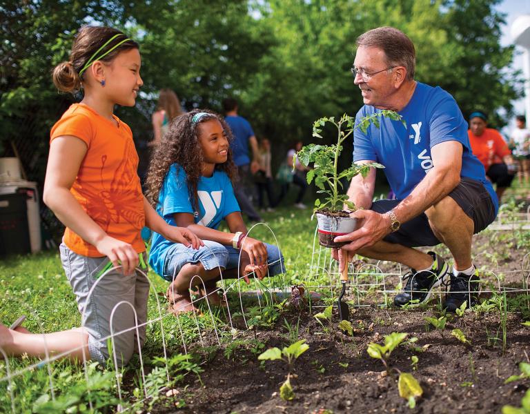 YMCA Volunteer Gardening With Kids