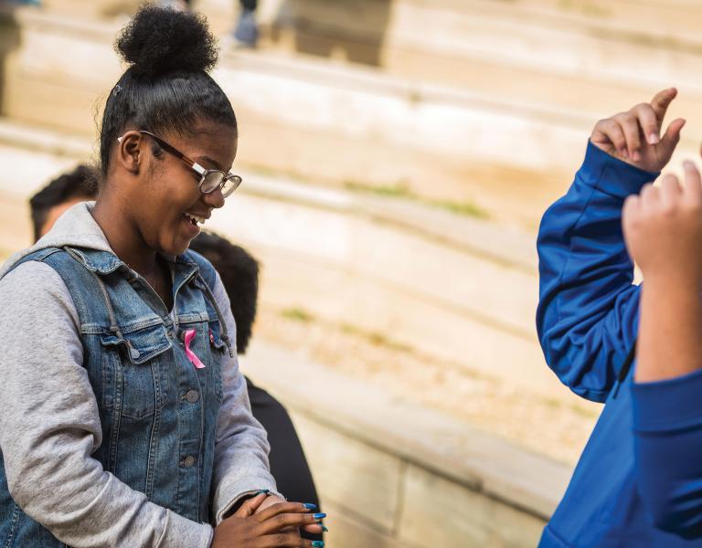 Teen Leadership Two Friends Laughing