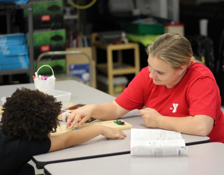 Lillian and student at EPO After School Program 