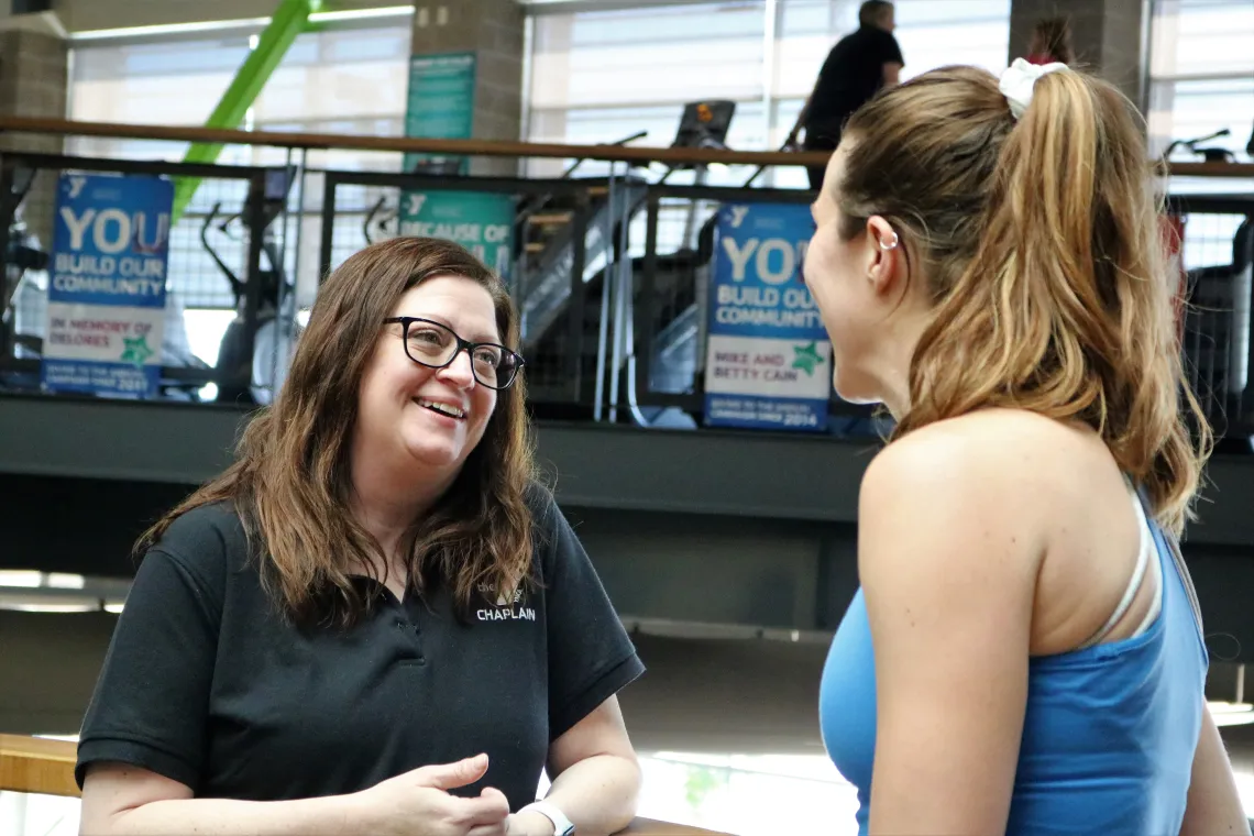 Smiling In Support At The YMCA