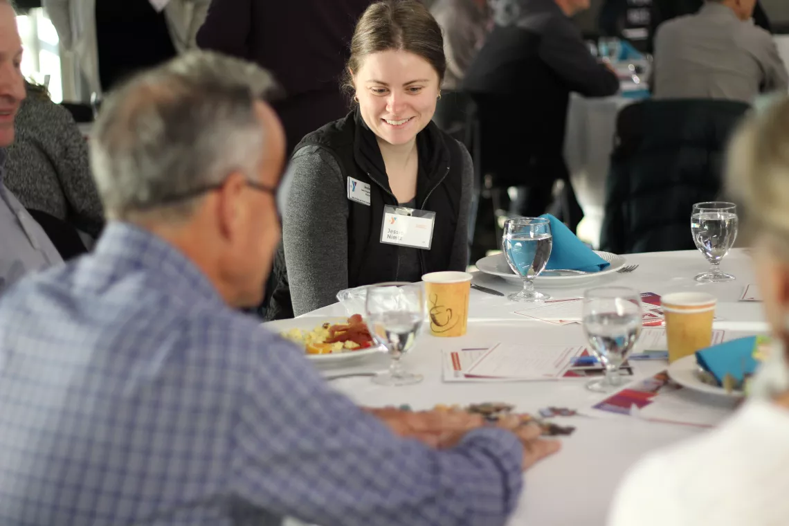 Shot of the staff table at the CCI Breakfast hosted by the YMCA