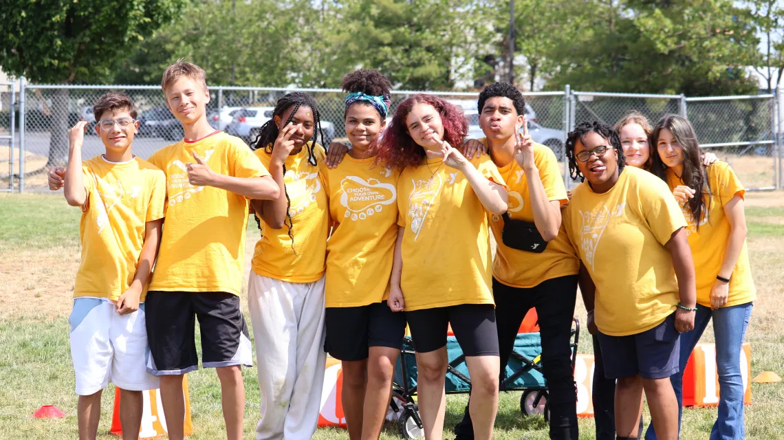 Summer Camp counselors pose for a photo after a fun day of camptivities at the YMCA