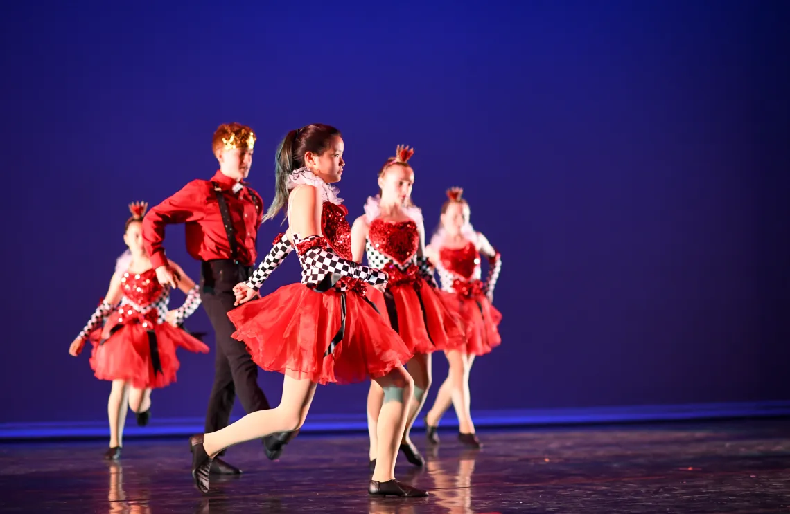 Shot of the dance company from the YMCA putting on a show at the Pantages Theatre in Tacoma