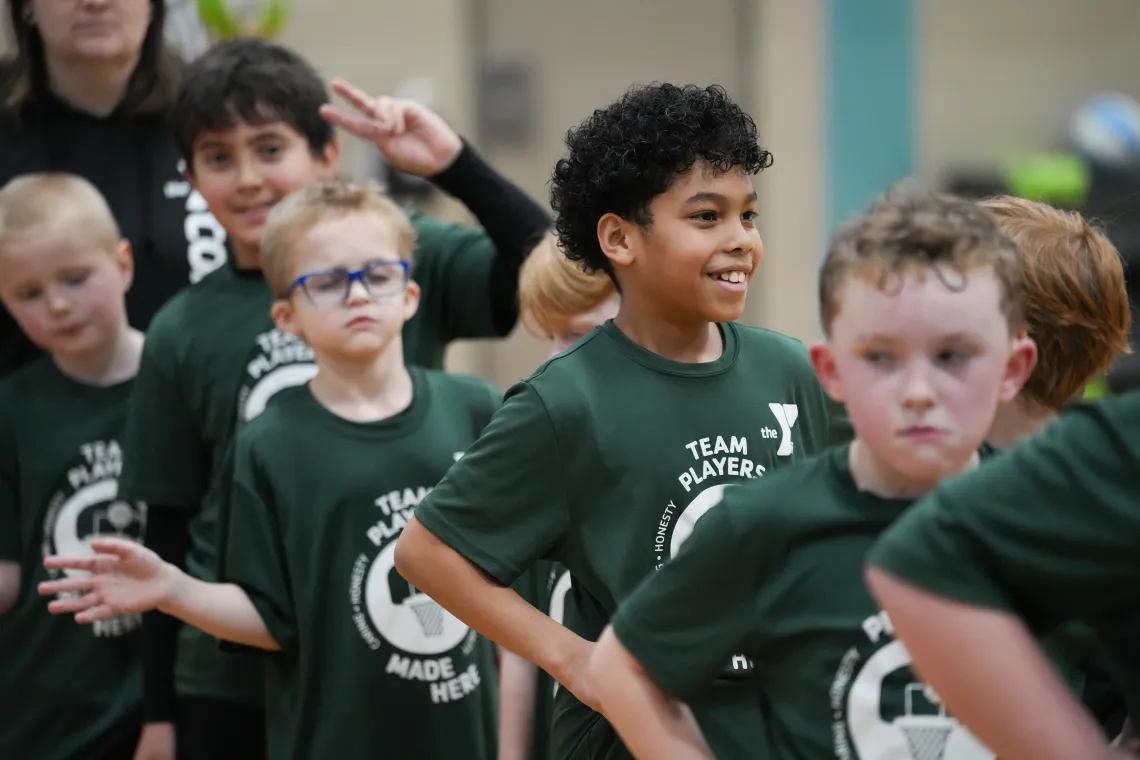 Youth Basketball Players Smiling after Game