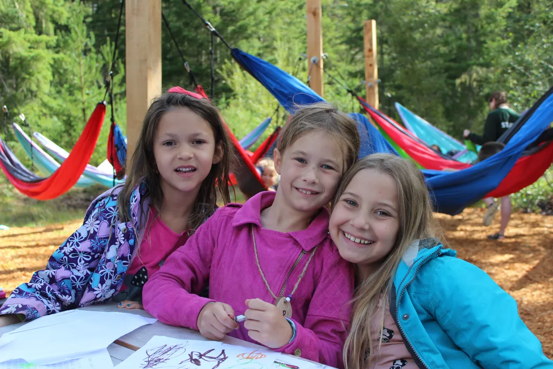 Drawing with Friends at Camp Lake Helena