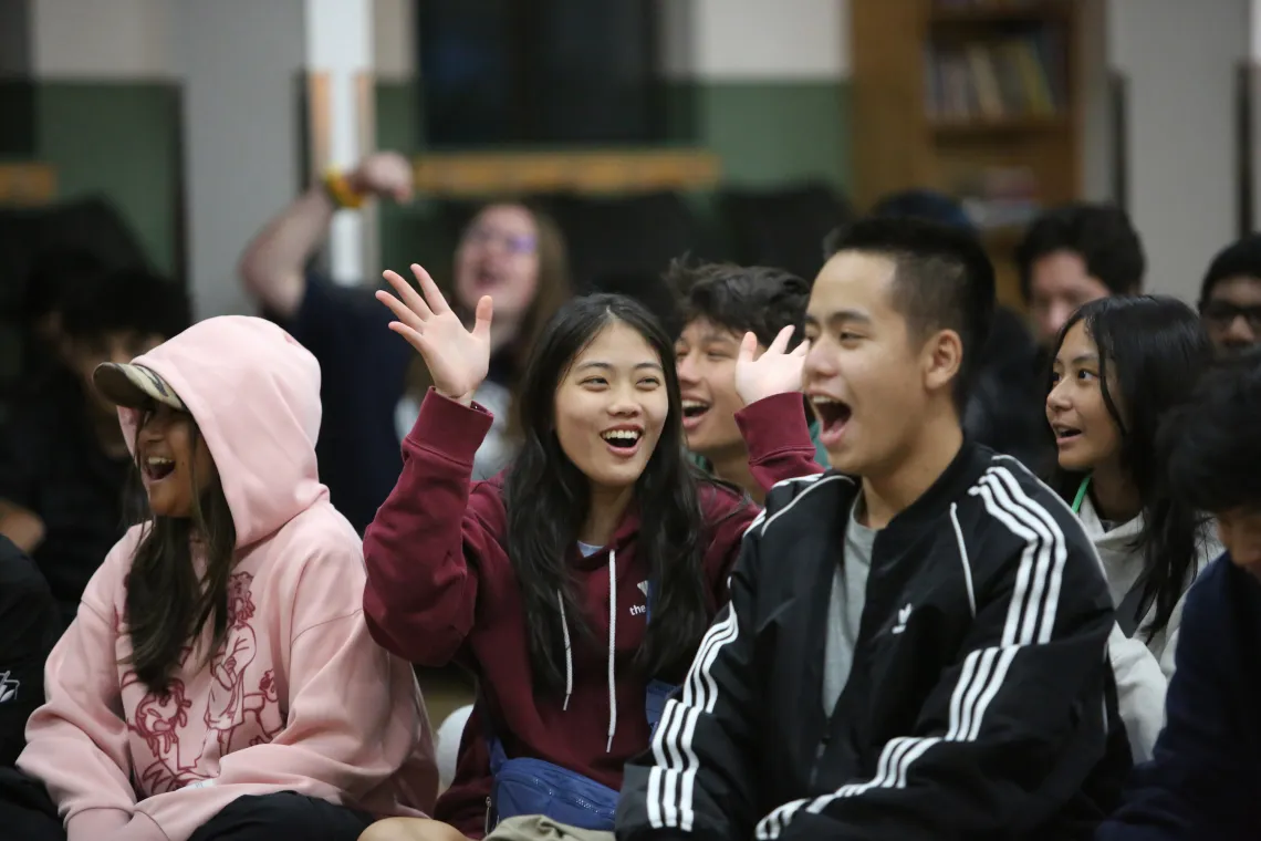 Smiling with Hands in the Air at YMCA Pacific Region Conference