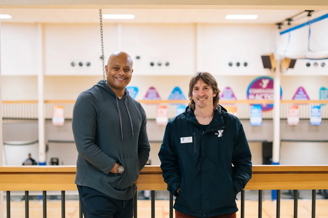 Posing in YMCA Gym for Center for Community Impact