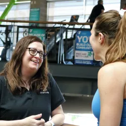 Smiling In Support At The YMCA