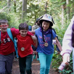 Three OEE Students in the forest