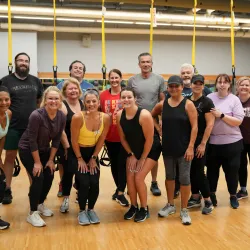 A TRX class poses for the camera
