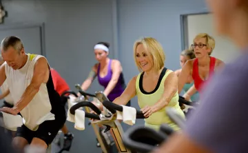 Cycling At A YMCA Group Exercise Class