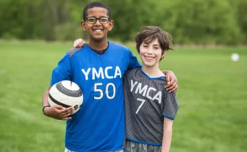 Friends Posing at YMCA Youth Soccer League
