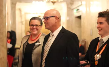 Don Brevik Receiving the Utter Award for the 76th Annual Youth and Government session