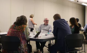 Staff from Derek Kilmer engage in the guided dialogue offered by the Bridge of Hope