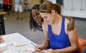 Hanging out with YMCA Arts Instructor
