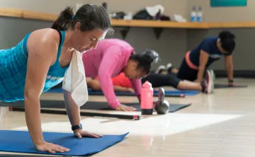 Action shot of Mel Korum Family YMCA bootcamp