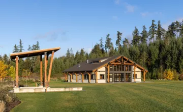 Shot of the gazebo and community center at Discovery Park in Bonney Lake Washington