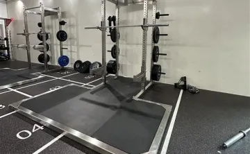 Shot of the new squat racks installed at the Tacoma Center YMCA