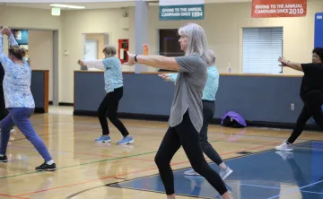 Action shot of a tai chi class at the YMCA
