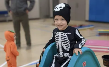 Bremerton Family YMCA Jack-O’-Lantern Jubilee Skeleton on Slide