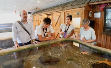The Wuscher Family at the Camp Seymour Touch Tank