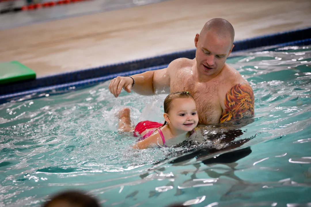 Father and Daughter at Parent-Child YMCA Swim Lessons