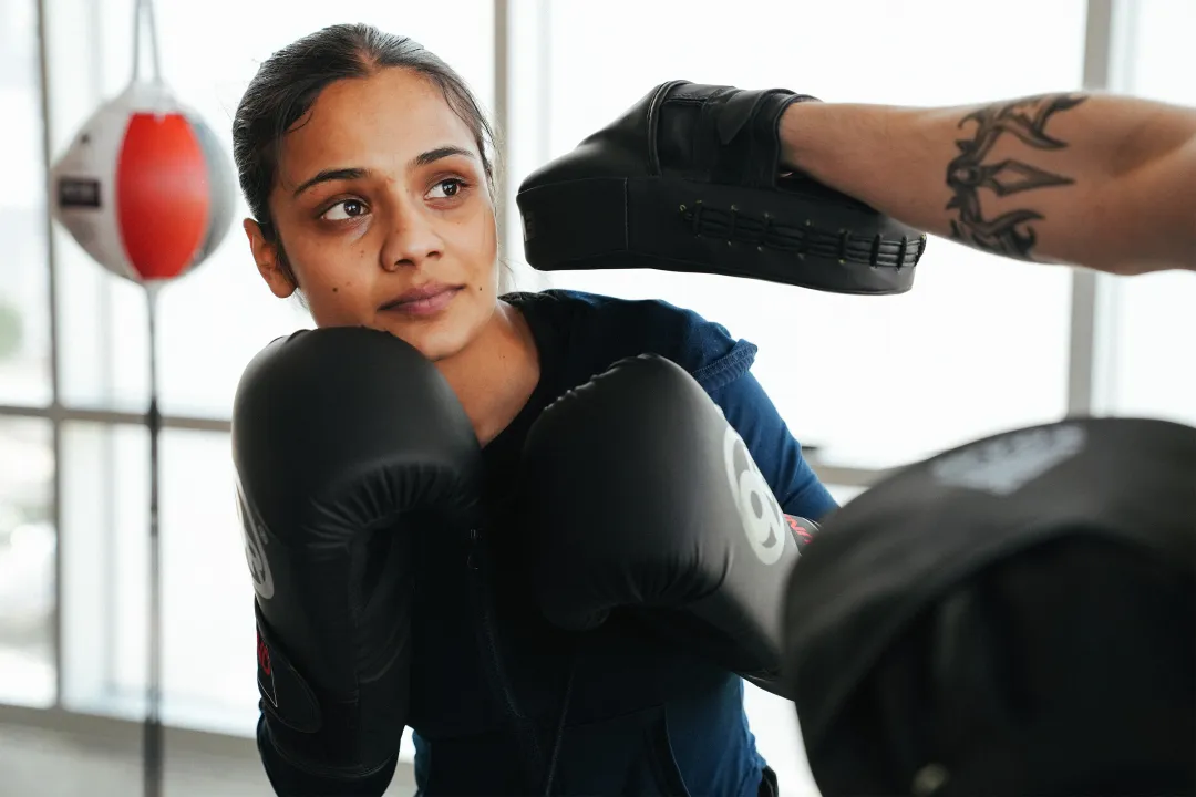 Practice Sparring at YMCA Kickboxing Clinic