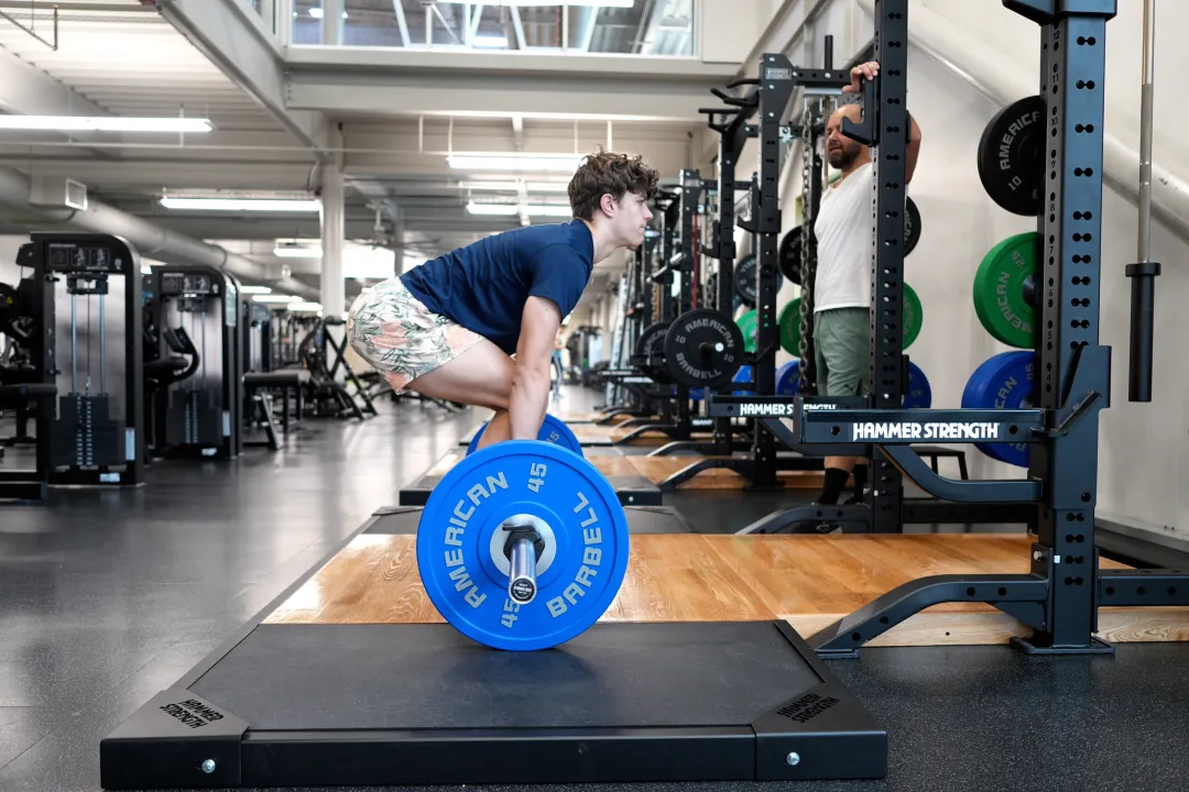 YMCA Member Ready to Deadlift at University YMCA Student Center